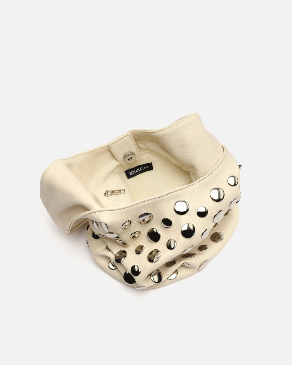 Bolso de hombro pequeño con detalles metálicos Tudi - Beige
