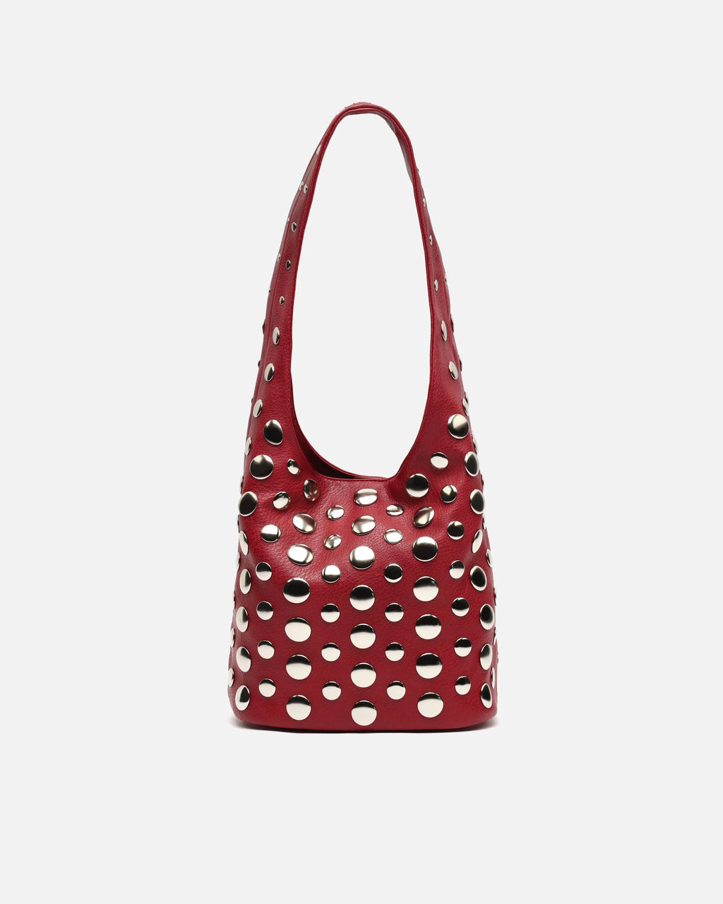 Bolso de hombro pequeño con detalles metálicos Tudi - Burdeos