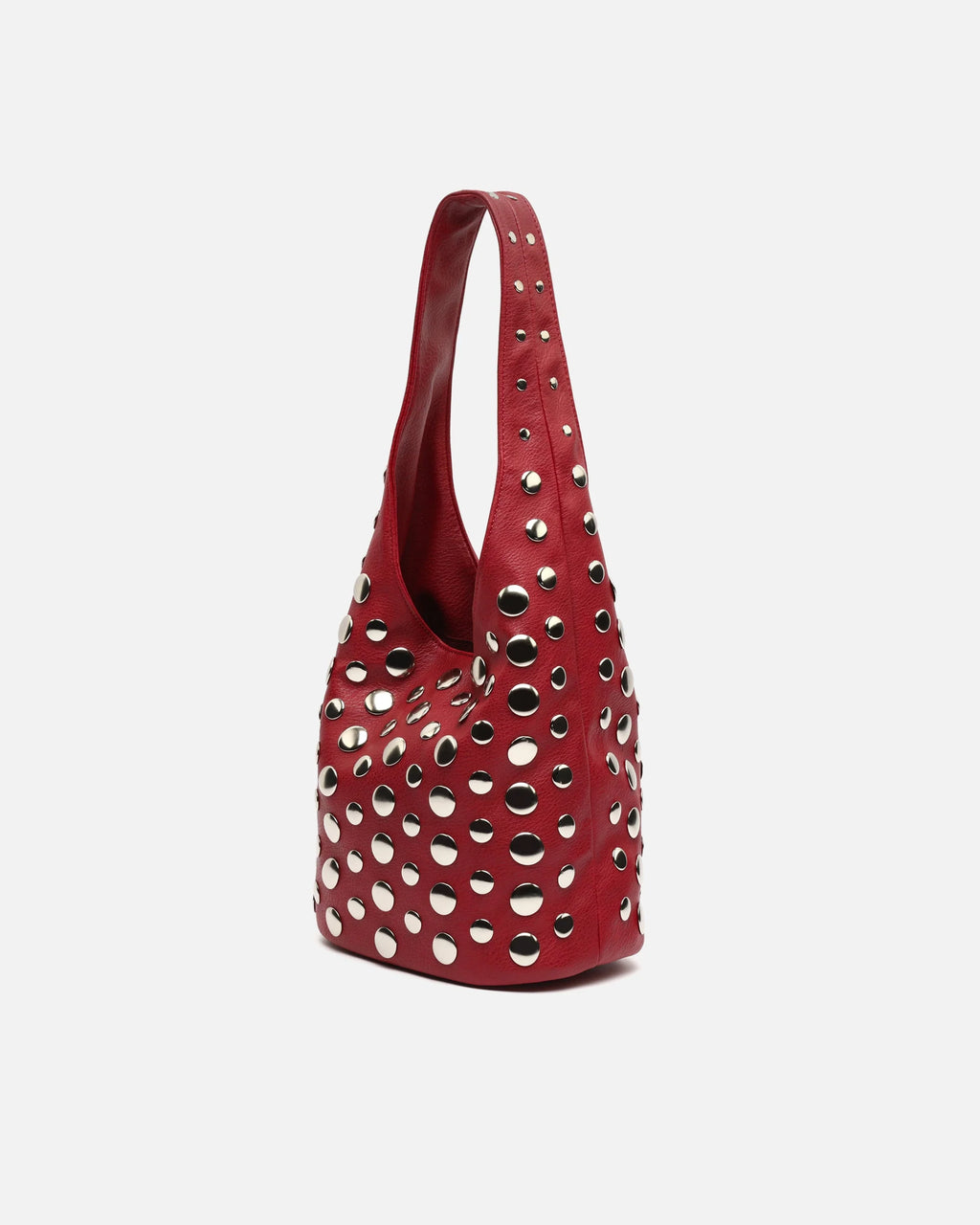 Bolso de hombro pequeño con detalles metálicos Tudi - Burdeos