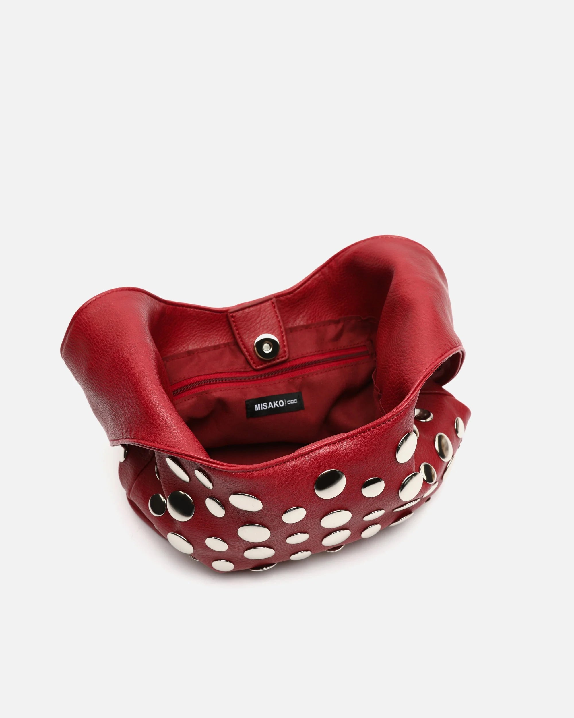 Bolso de hombro pequeño con detalles metálicos Tudi - Burdeos
