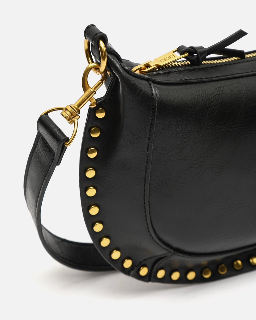 Bolso bandolera pequeño con detalles metálicos - Negro