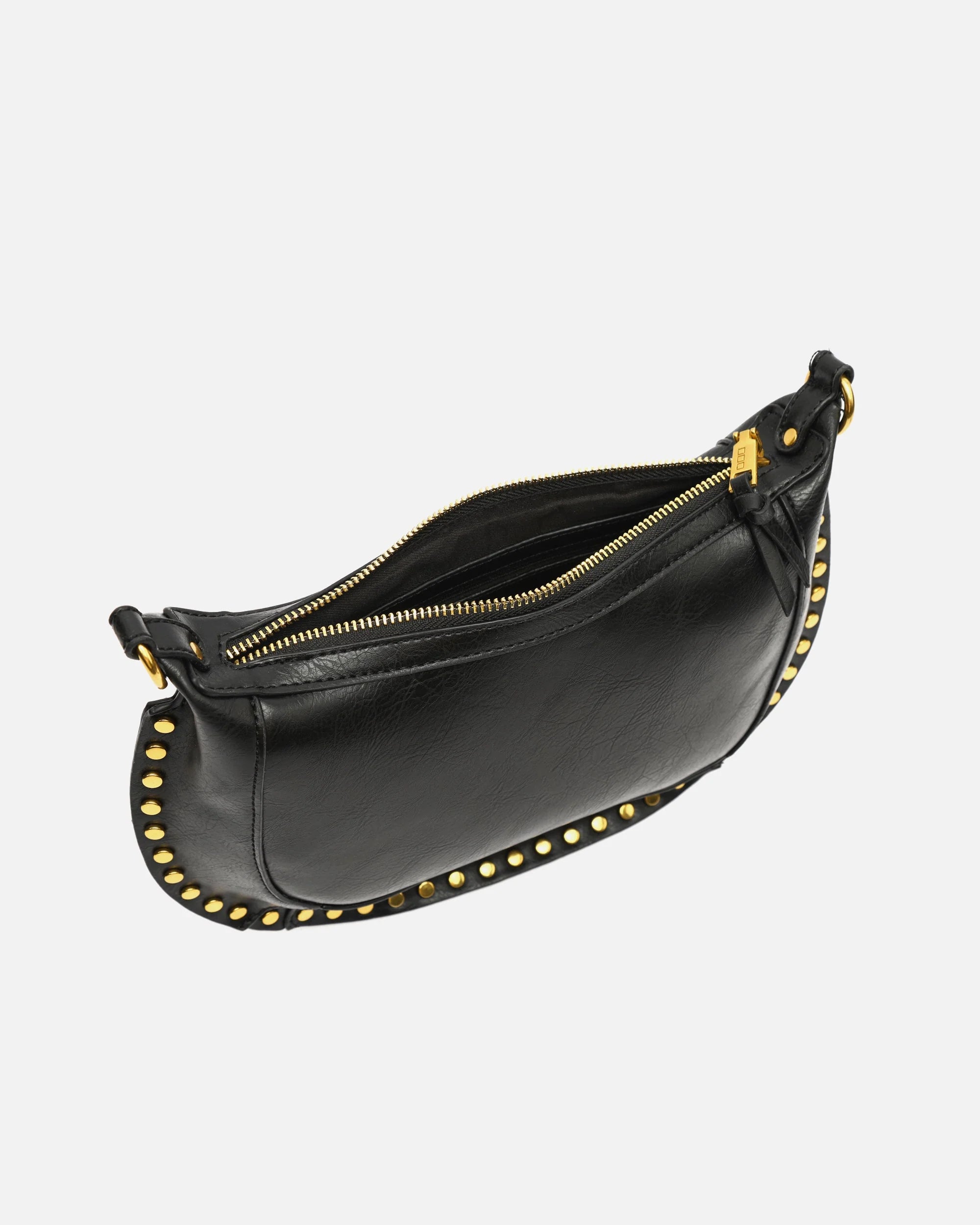 Bolso bandolera pequeño con detalles metálicos - Negro