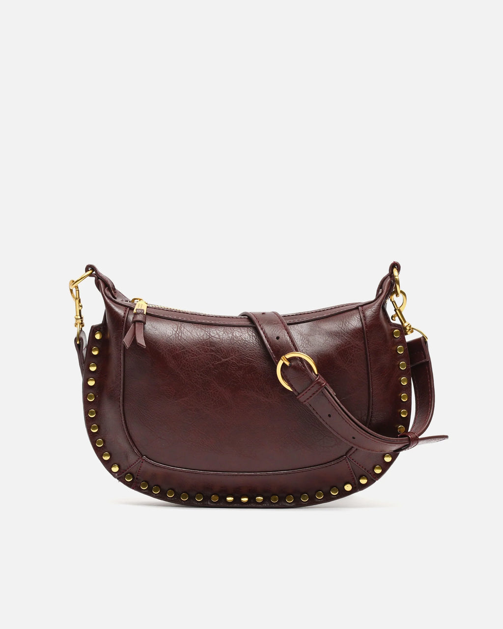 Bolso bandolera pequeño con detalles metálicos - Burdeos