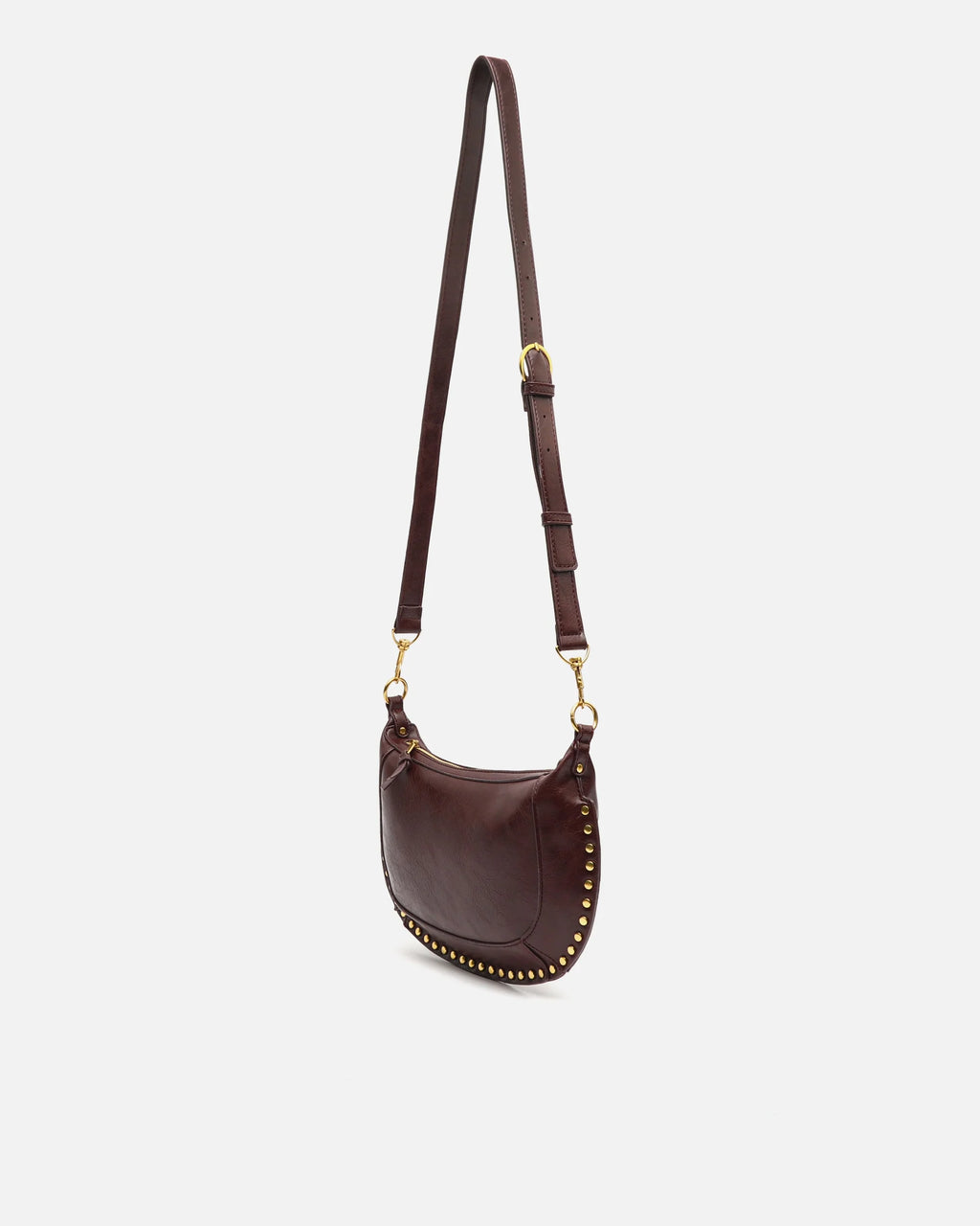 Bolso bandolera pequeño con detalles metálicos - Burdeos
