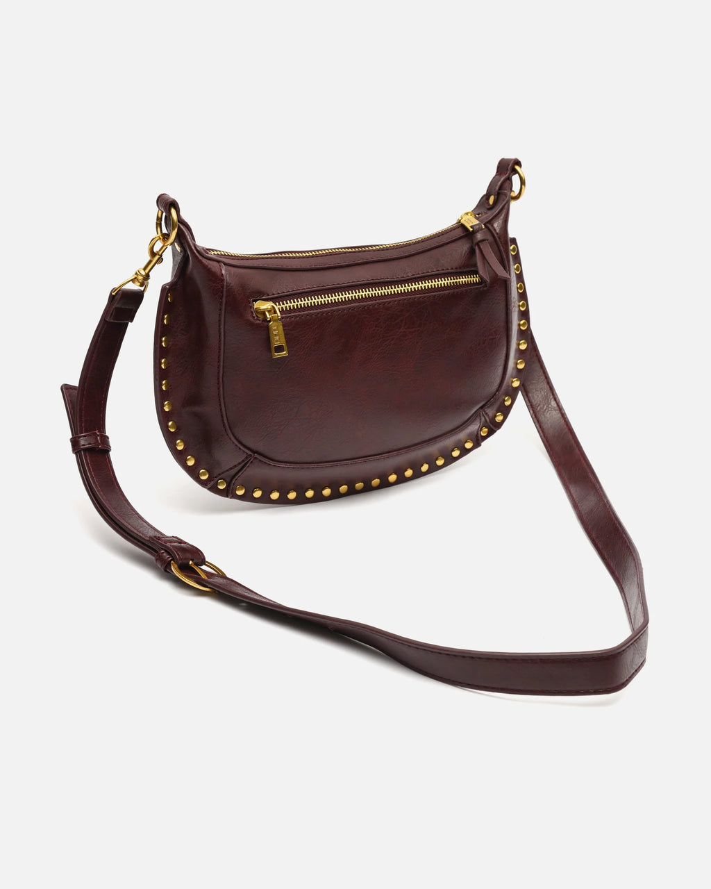 Bolso bandolera pequeño con detalles metálicos - Burdeos