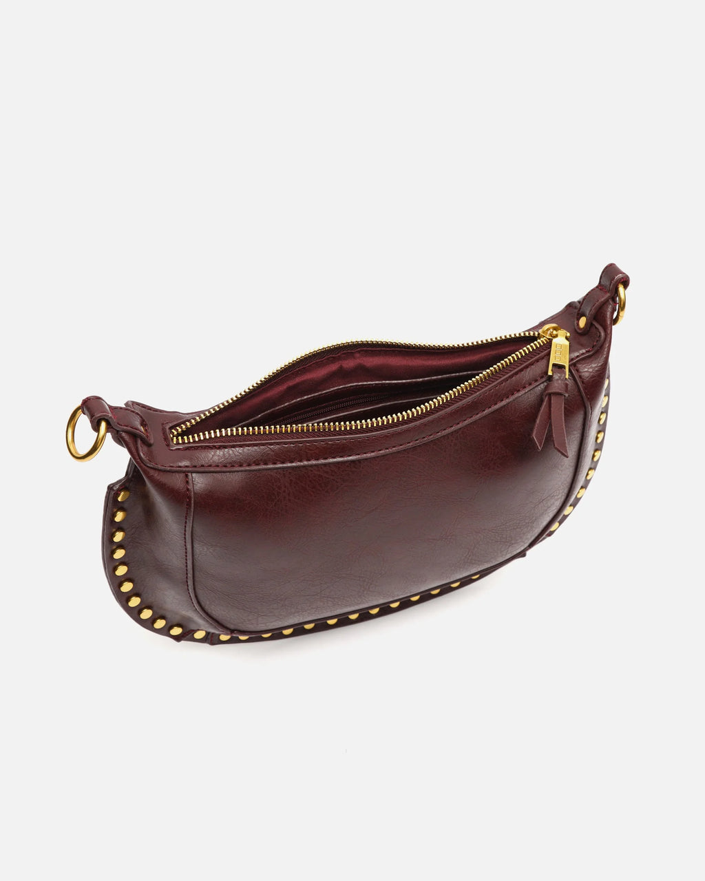 Bolso bandolera pequeño con detalles metálicos - Burdeos