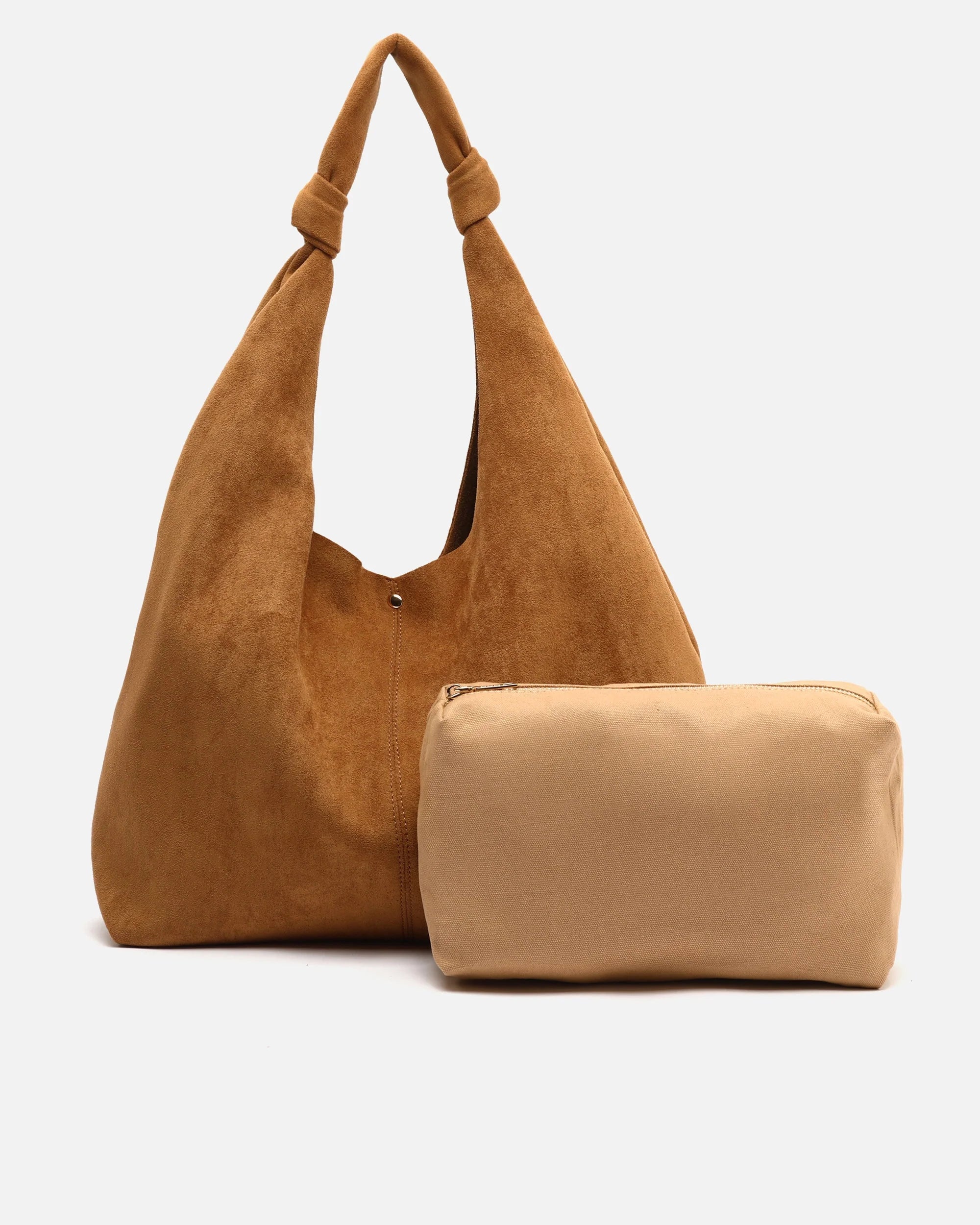 Bolso hobo grande efecto ante con neceser extraíble Pologi-1