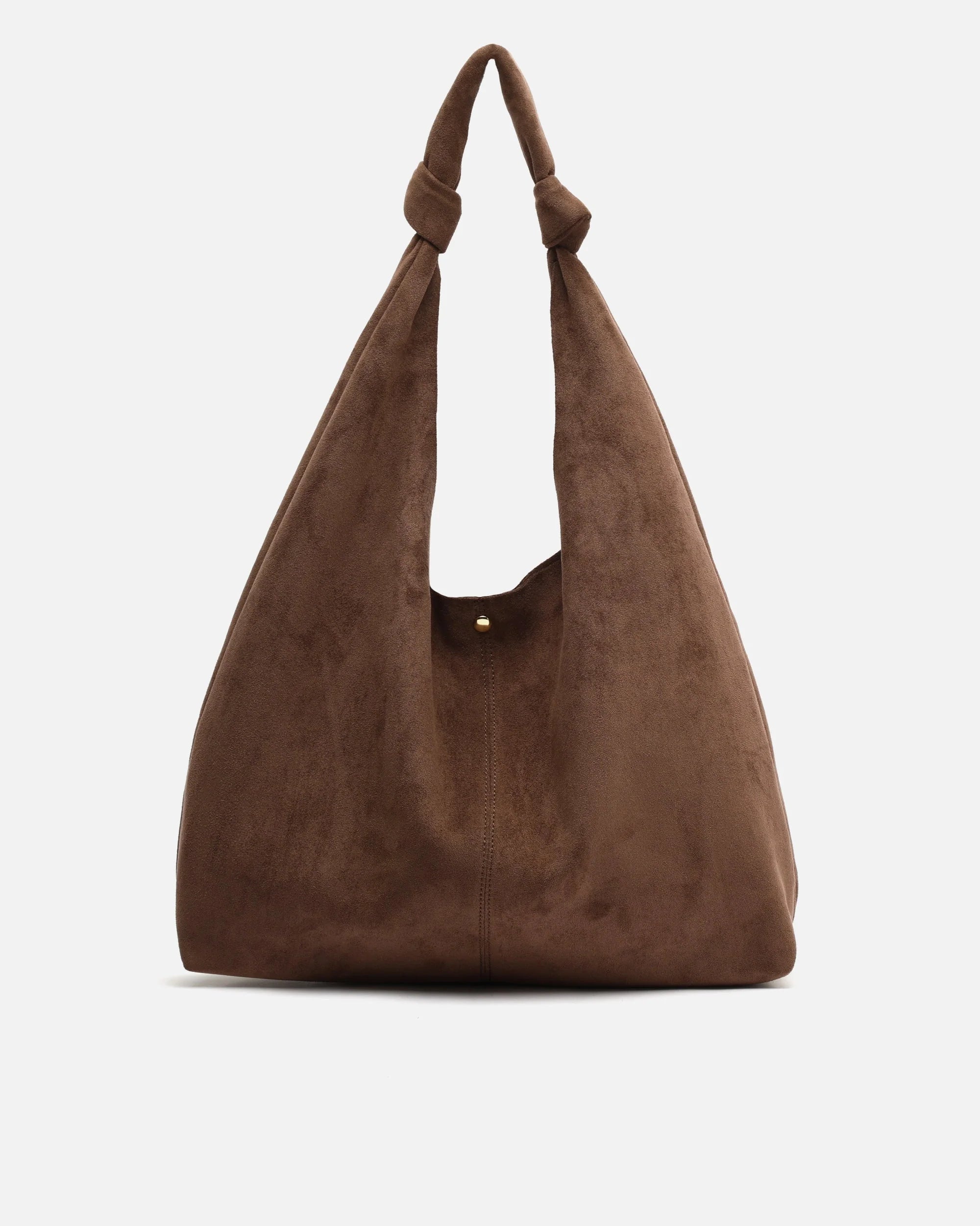 Bolso hobo grande efecto ante con neceser extraíble Pologi-1 Marrón