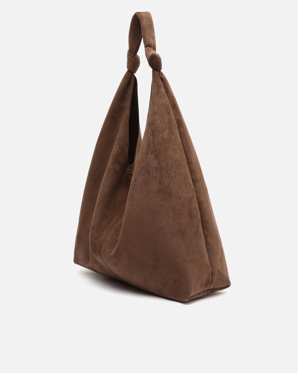 Bolso hobo grande efecto ante con neceser extraíble Pologi-1 Marrón