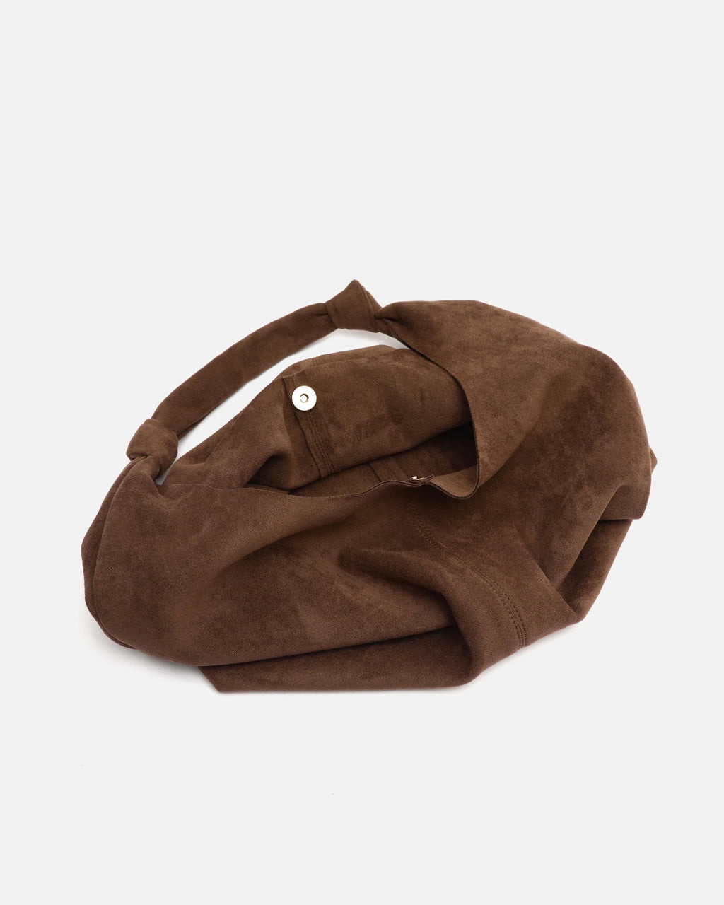 Bolso hobo grande efecto ante con neceser extraíble Pologi-1 Marrón