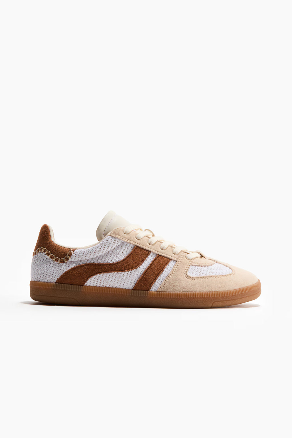 Zapatillas deportivas con collarín acolchado HM Beige/Blanco/Marrón