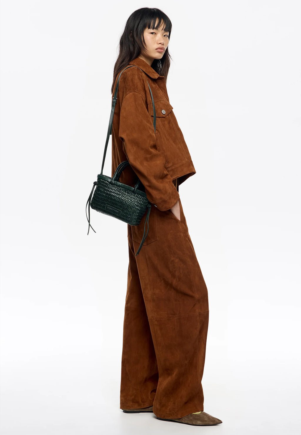 Bolso Trenzado Verde Botella – Bimba y Lola
