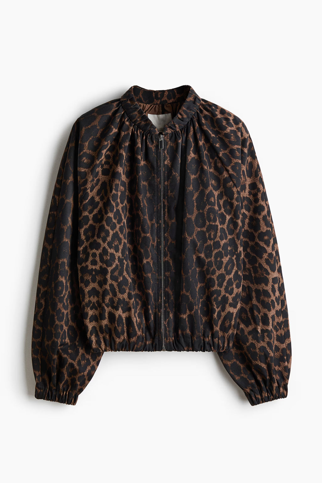Cazadora bomber fruncida HM Marrón Leopardo