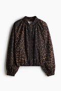 Cazadora bomber fruncida HM Marrón Leopardo
