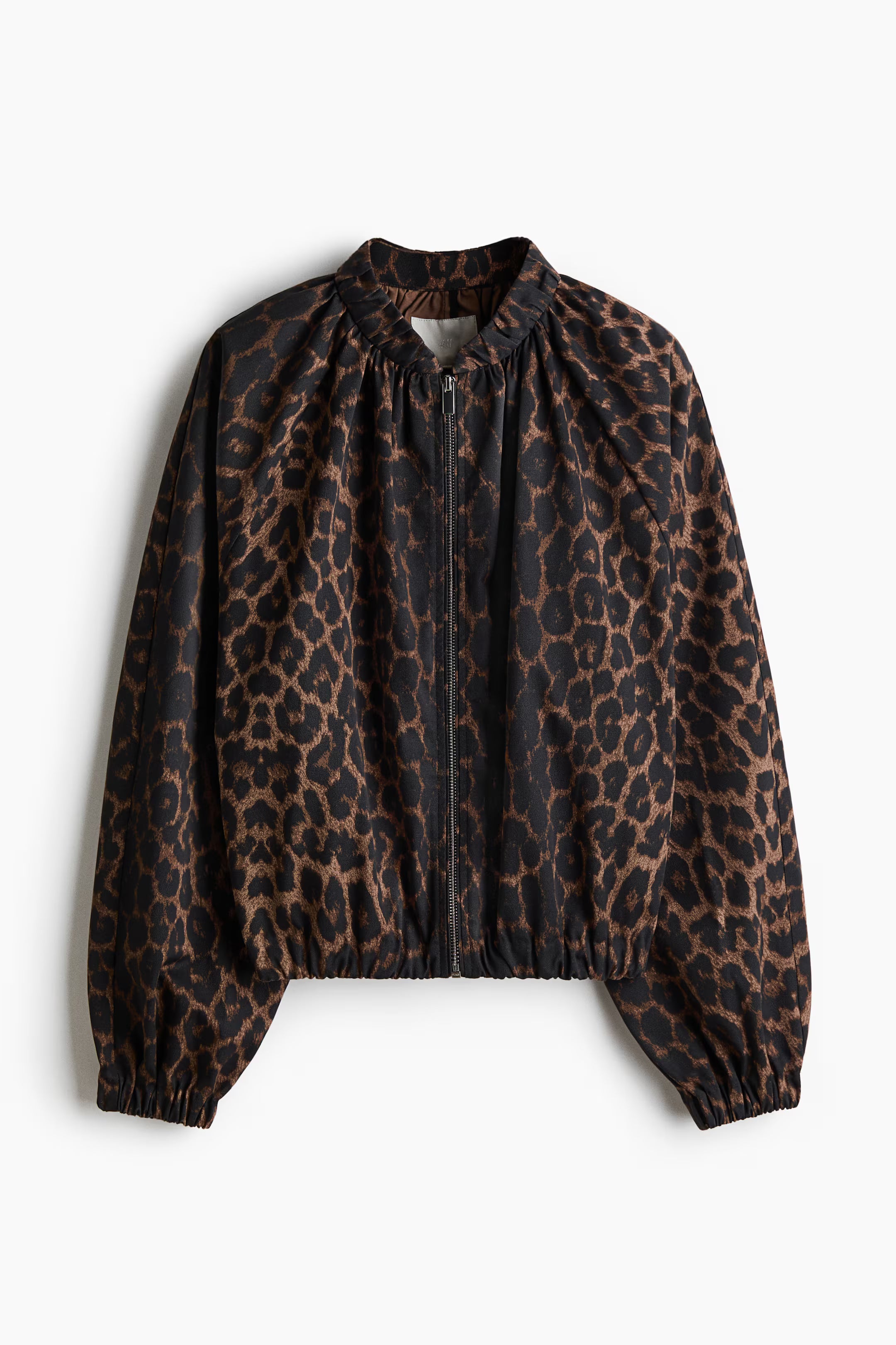 Cazadora bomber fruncida HM Marrón Leopardo