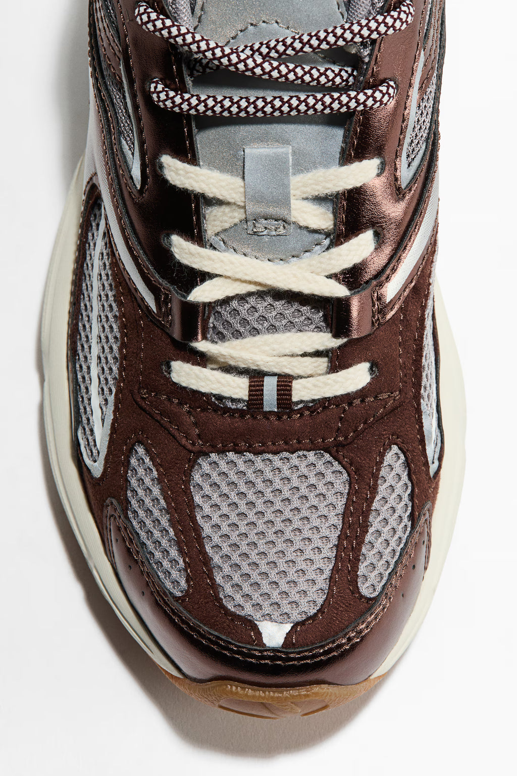 Zapatillas deportivas con suela gruesa HM Marrón oscuro/Gris claro/Plateado/Blanco