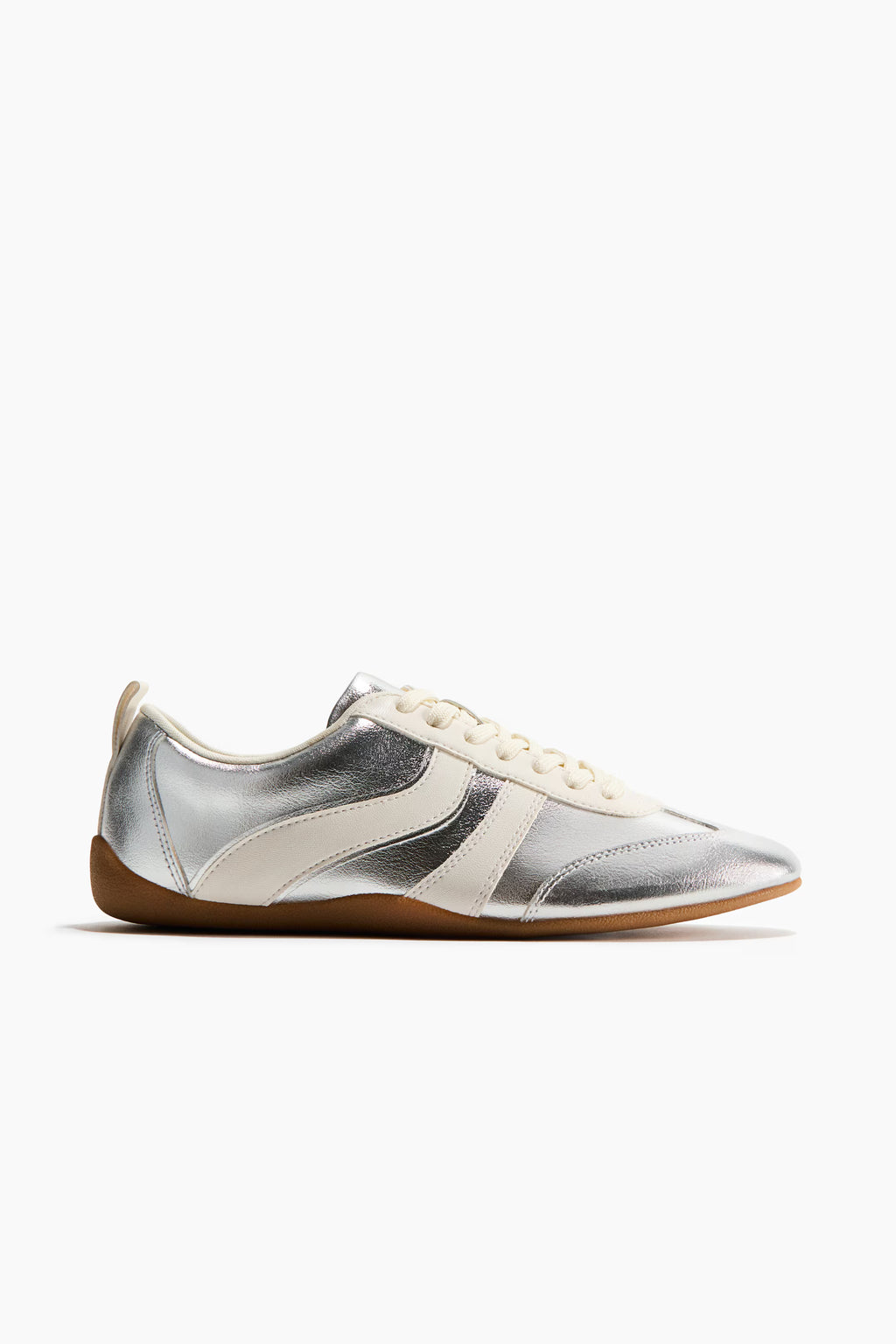 Zapatillas deportivas con collarín acolchado y cordones - Plateado H&M