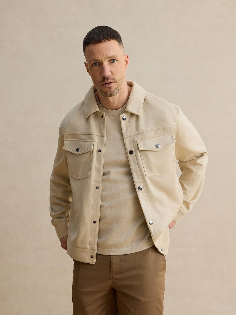 Chaqueta ligera efecto anté vegano Dan Fox Apparel