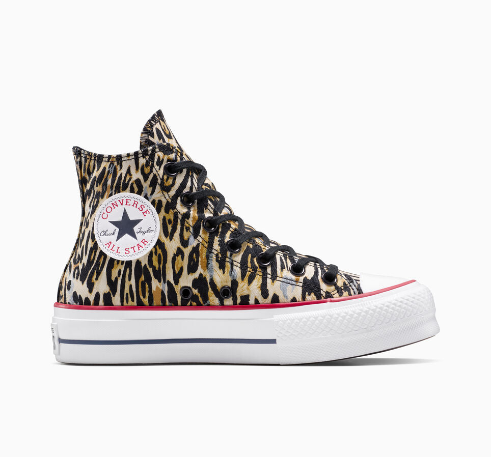 Chuck Taylor All Star Lift Platform Leopard Black White Red
