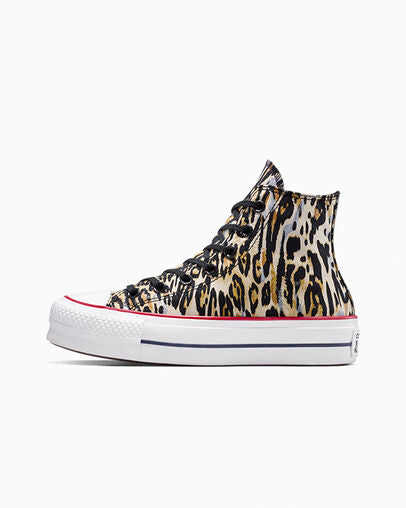 Chuck Taylor All Star Lift Platform Leopard Black White Red