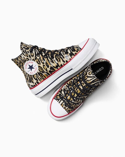 Chuck Taylor All Star Lift Platform Leopard Black White Red