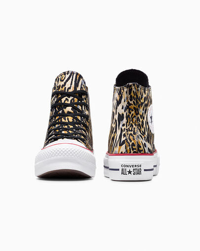 Chuck Taylor All Star Lift Platform Leopard Black White Red