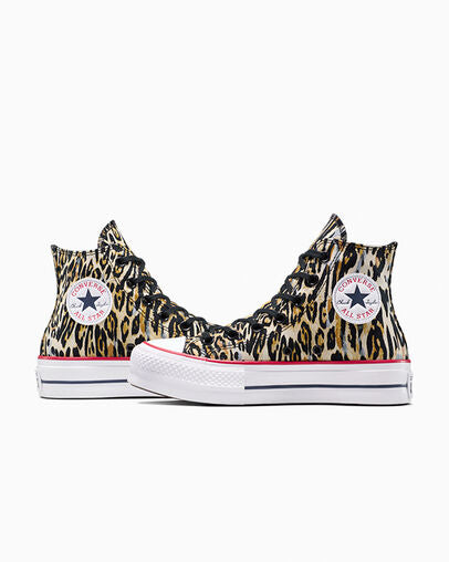Chuck Taylor All Star Lift Platform Leopard Black White Red