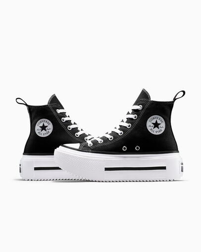 Chuck Taylor All Star Lift Double Stack   Black/White/Egret