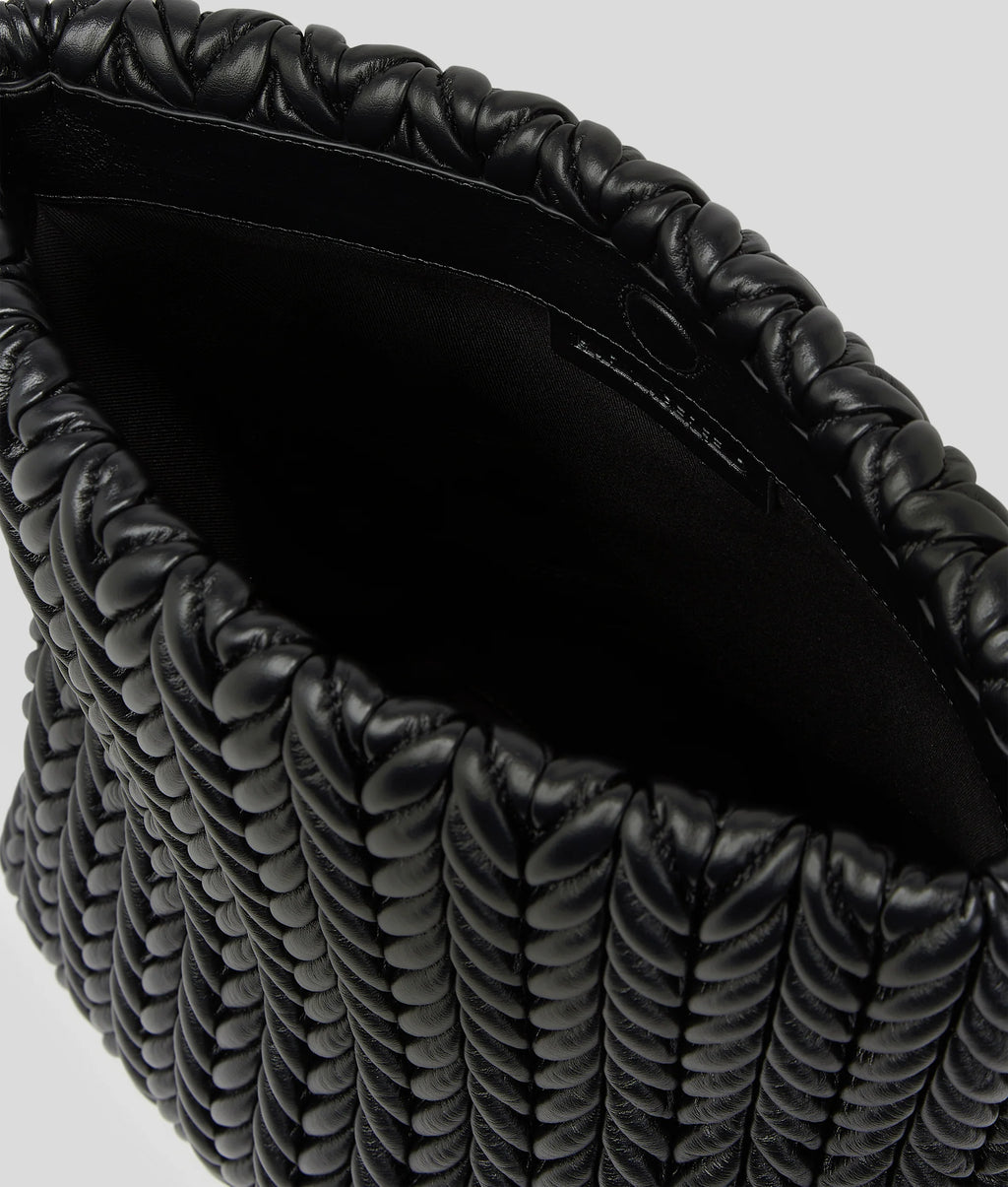 KARL LAGERFELD K/WEAVE LARGE SHOULDER BAG - Black Nickel