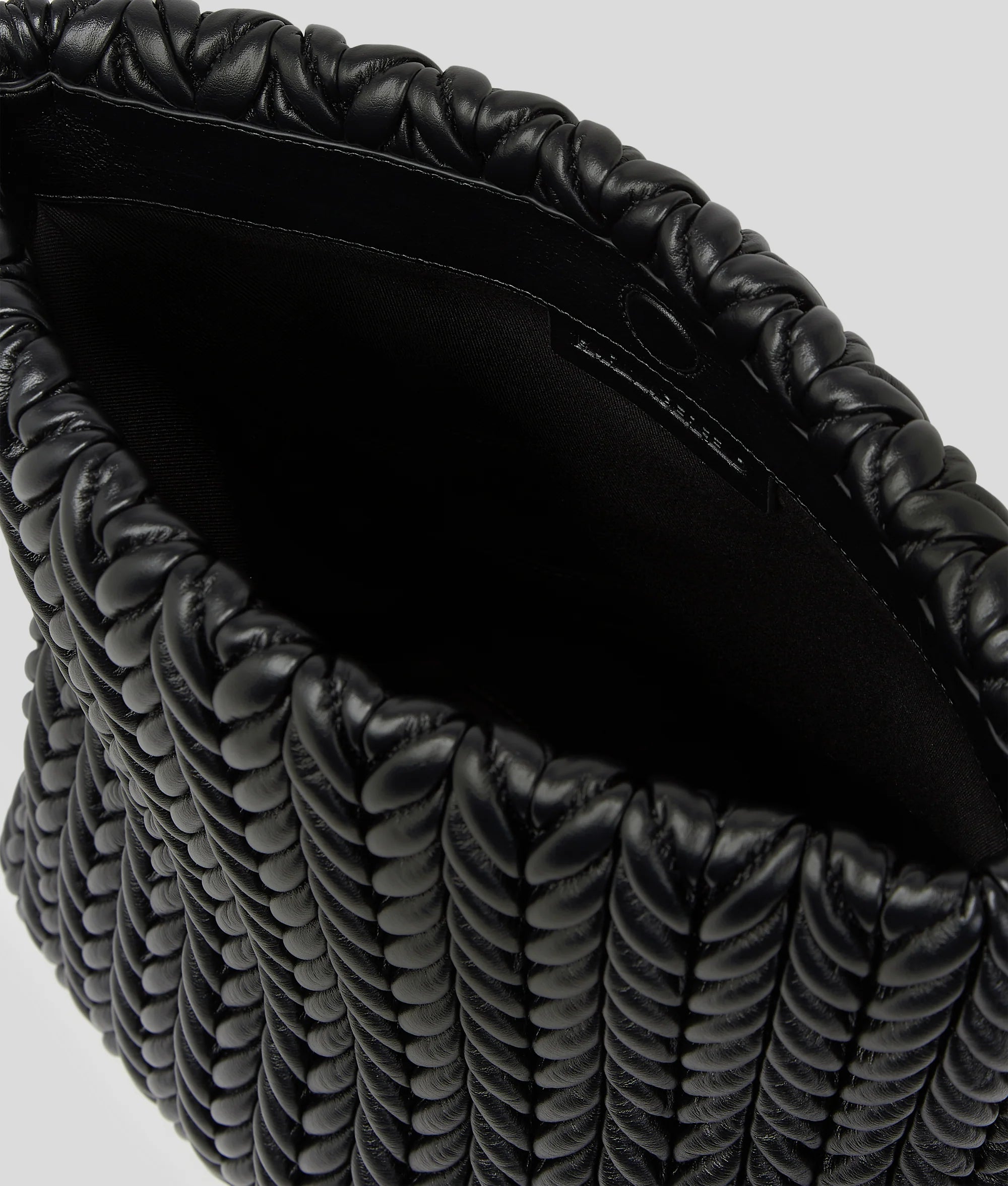 KARL LAGERFELD K/WEAVE LARGE SHOULDER BAG - Black Nickel