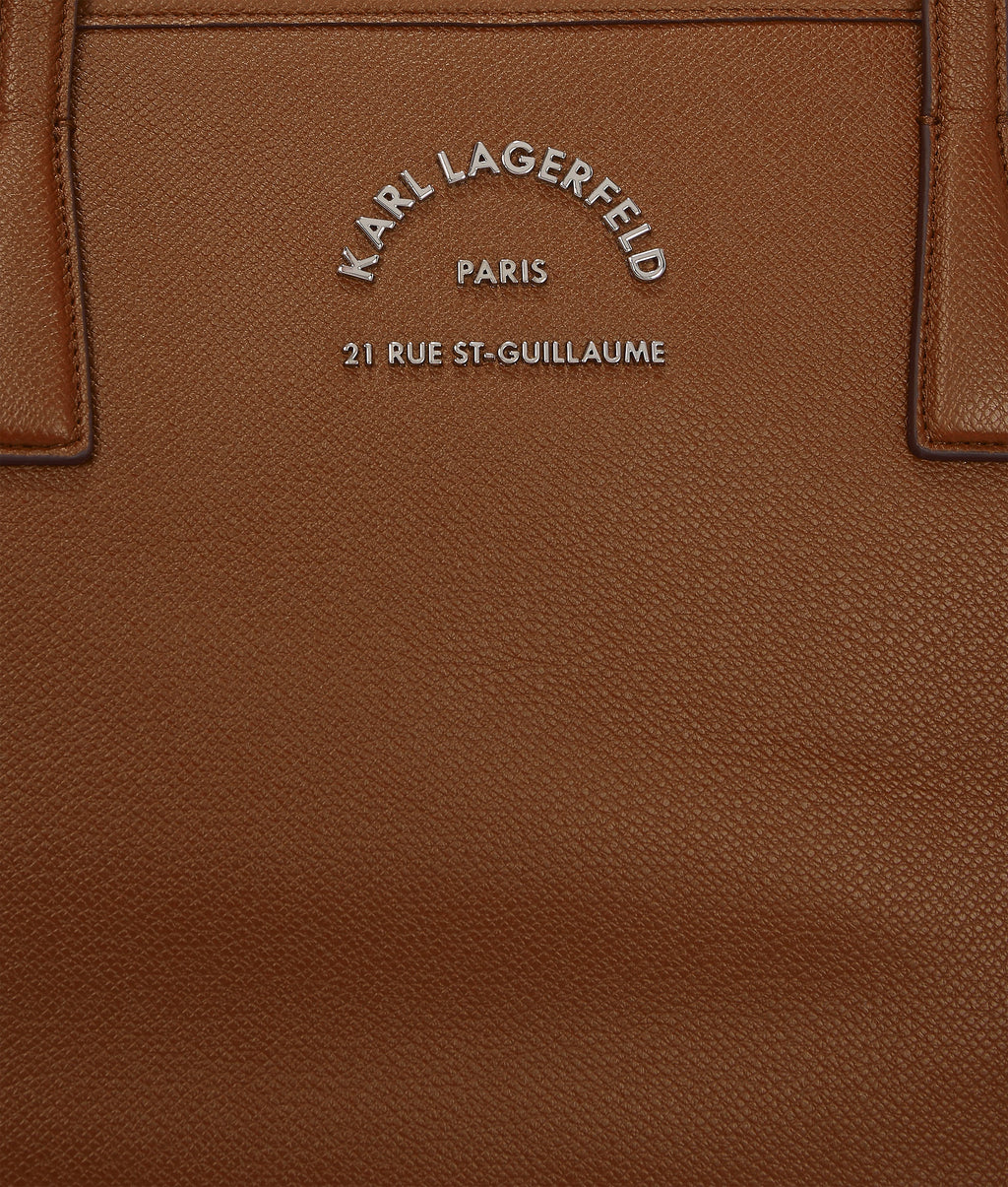 KARL LAGERFELD RUE ST-GUILLAUME METAL TOTE BAG - Dark Tan