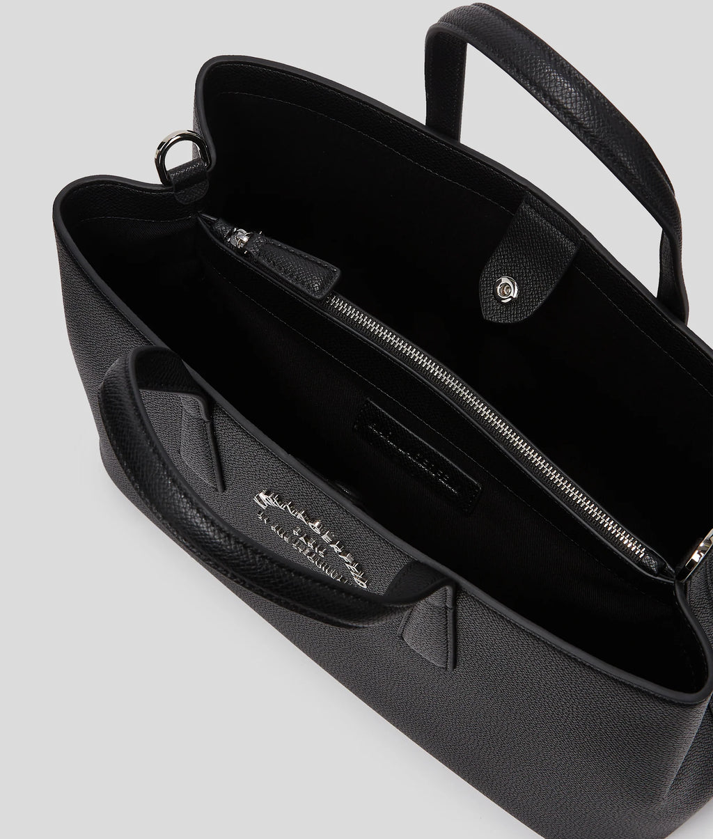 KARL LAGERFELD RUE ST-GUILLAUME METAL SATCHEL BAG - Black