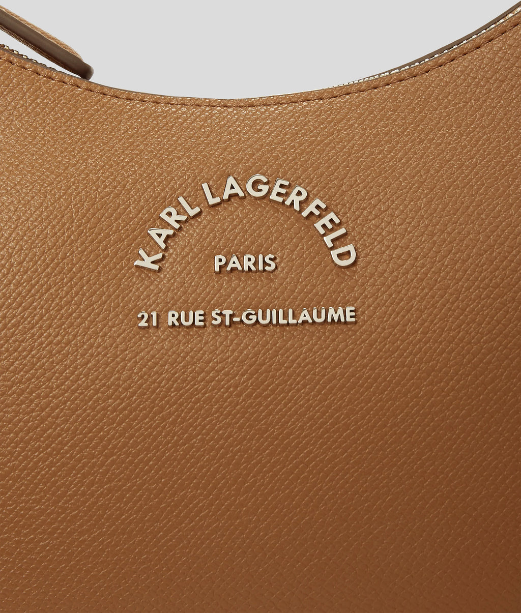 KARL LAGERFELD RUE ST-GUILLAUME METAL SHOULDER BAG - Dark Tan