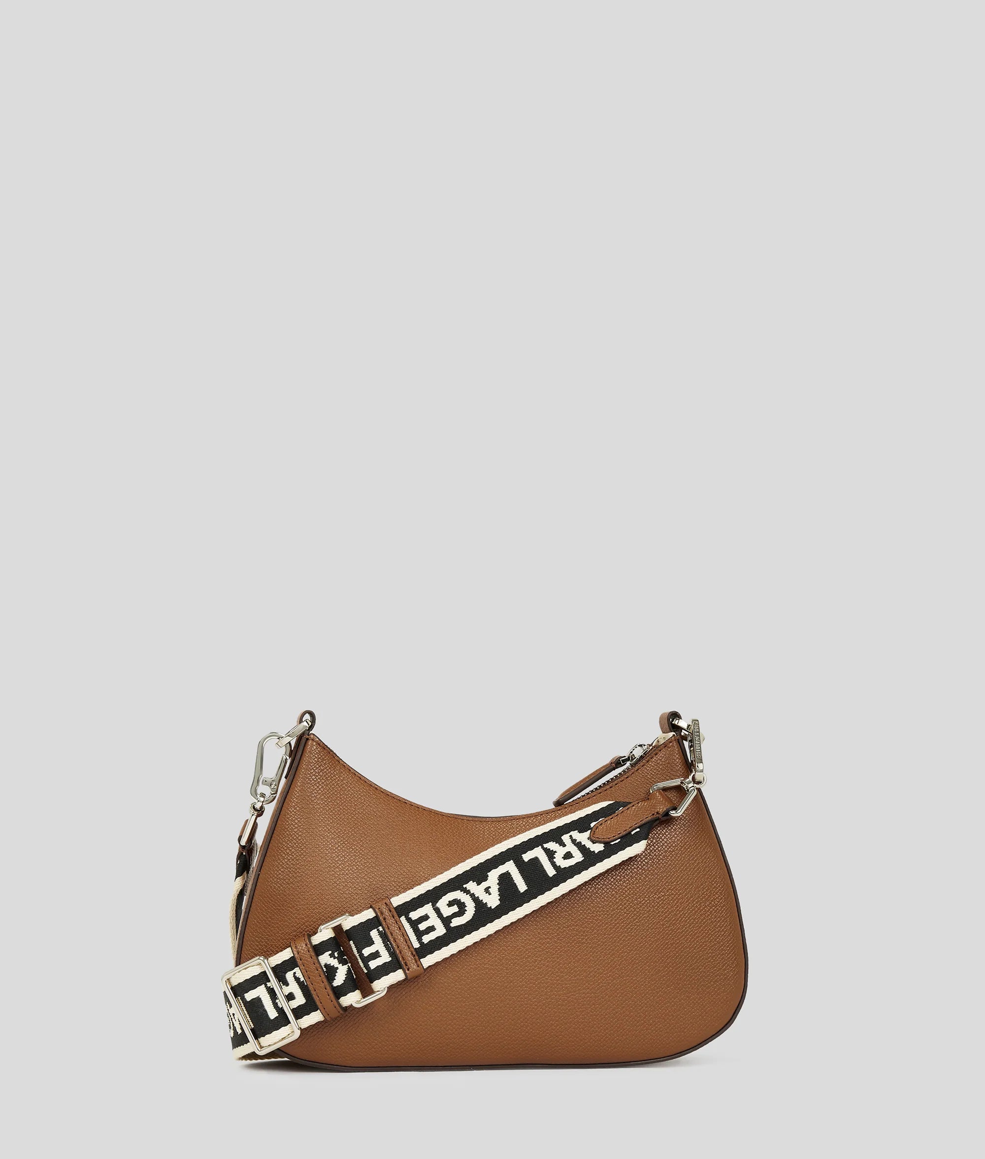 KARL LAGERFELD RUE ST-GUILLAUME METAL SHOULDER BAG - Dark Tan