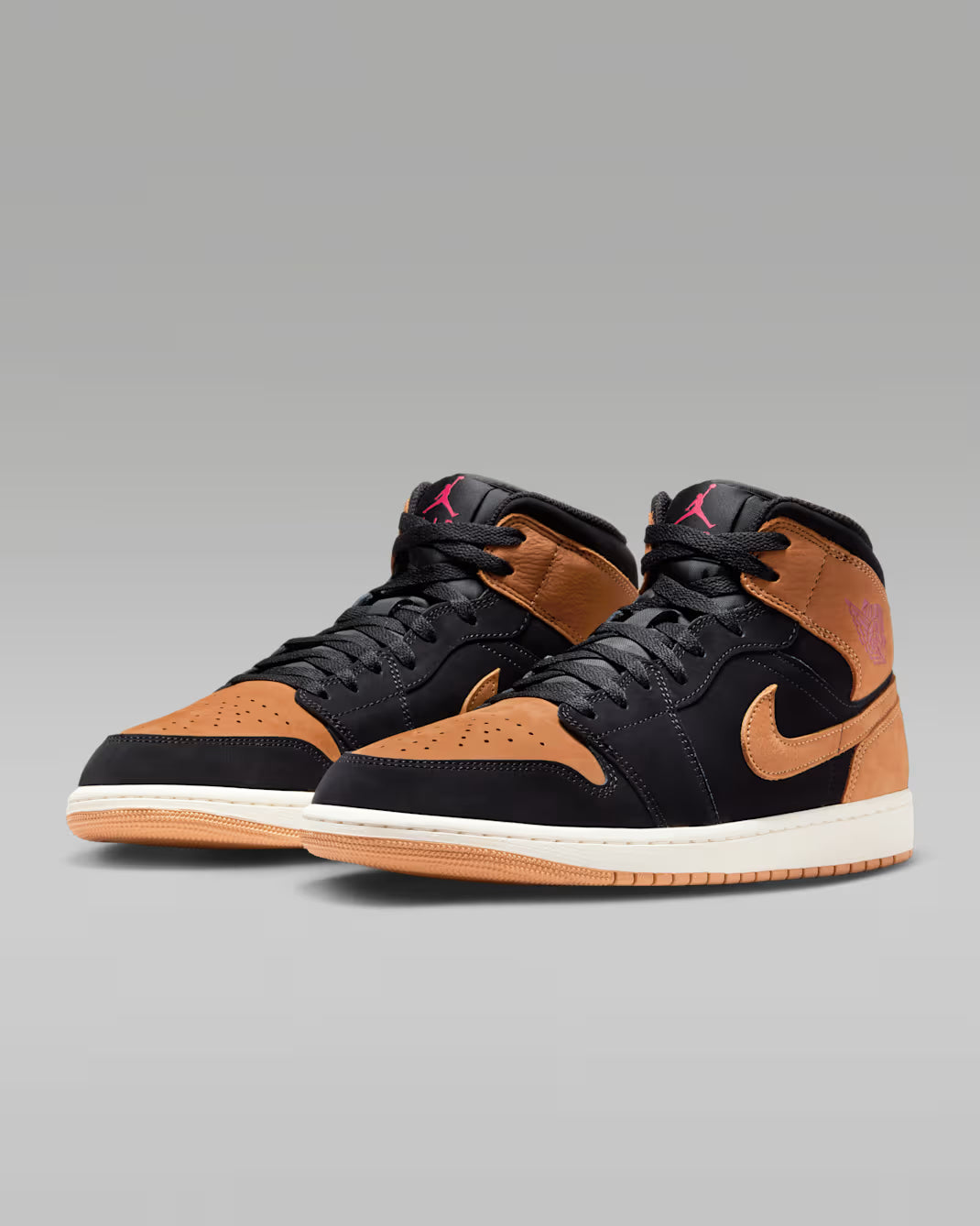 Air Jordan 1 Mid Negro Naranja Ladrillo