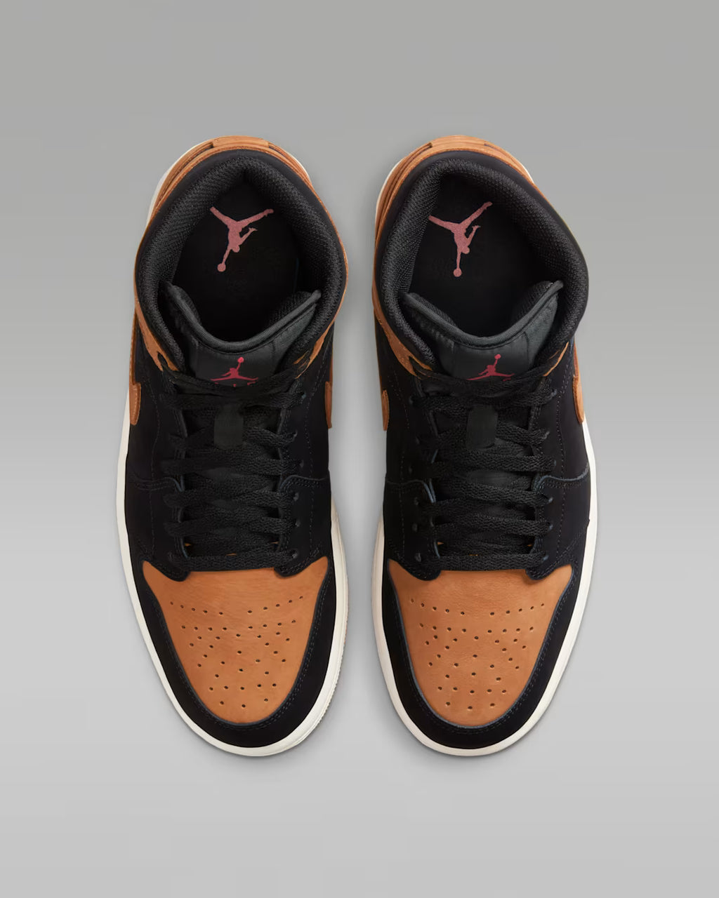Air Jordan 1 Mid Negro Naranja Ladrillo