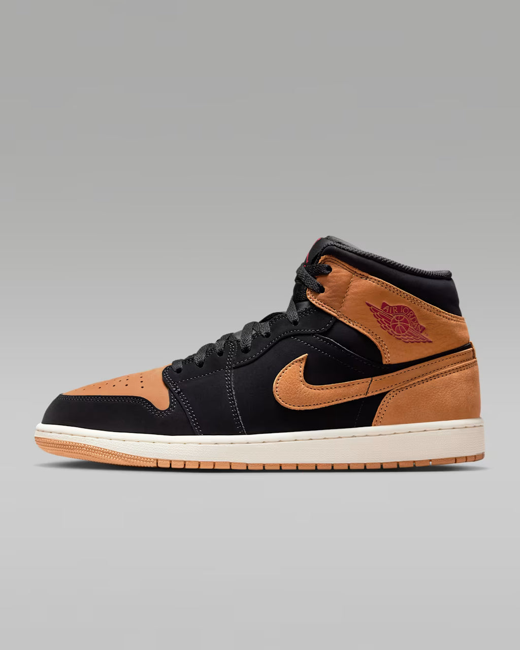 Air Jordan 1 Mid Negro Naranja Ladrillo