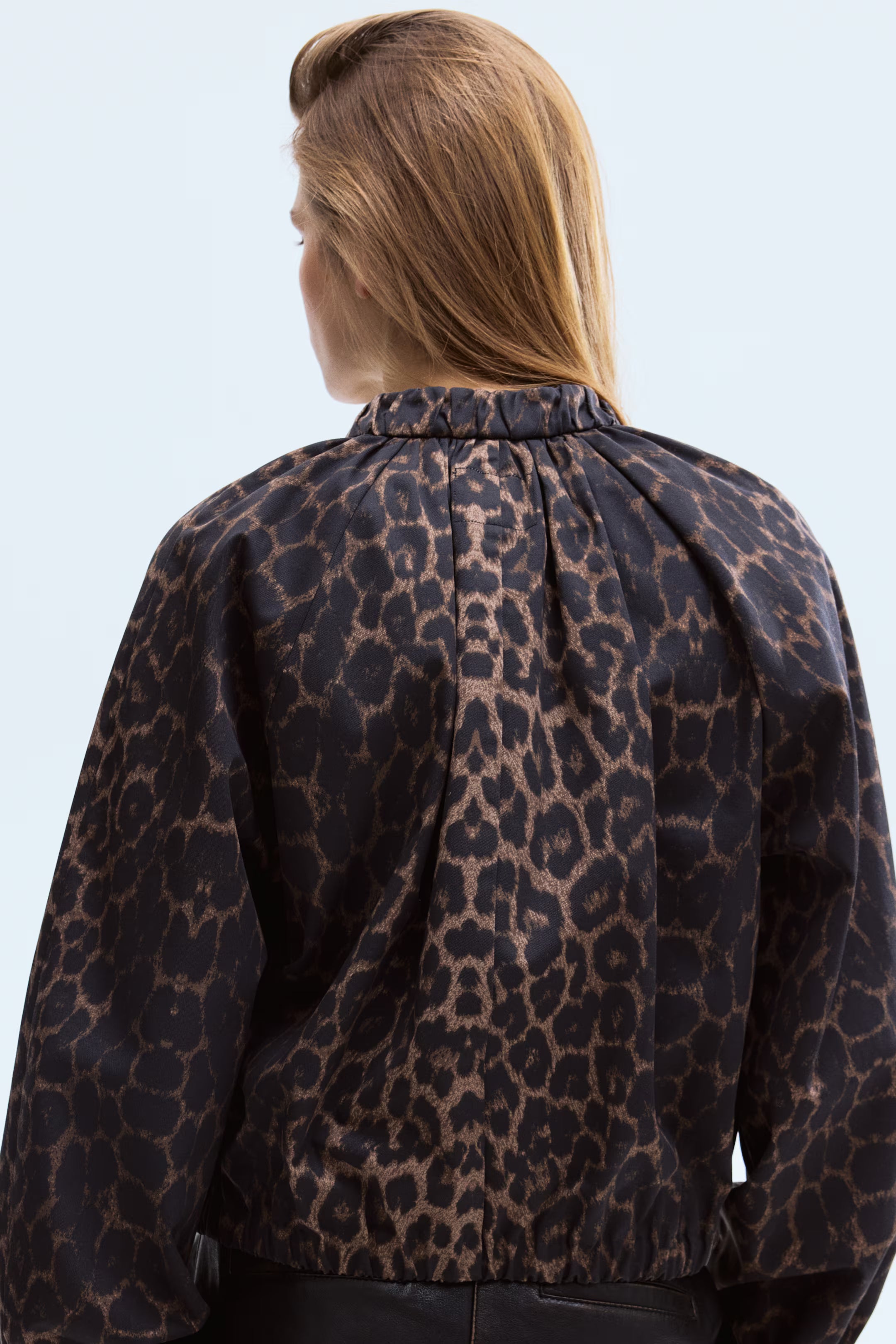Cazadora bomber fruncida HM Marrón Leopardo