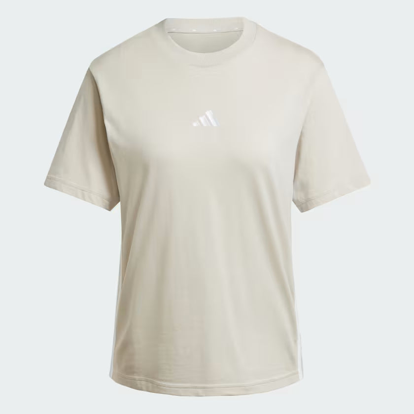 Camiseta Essentials Cotton 3 bandas Beige