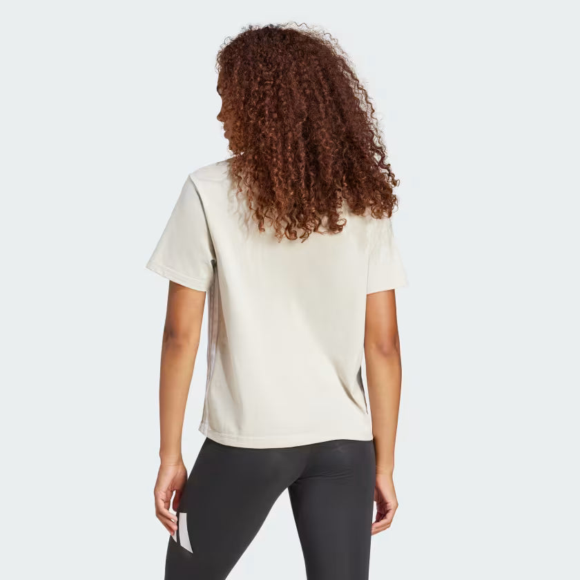 Camiseta Essentials Cotton 3 bandas Beige