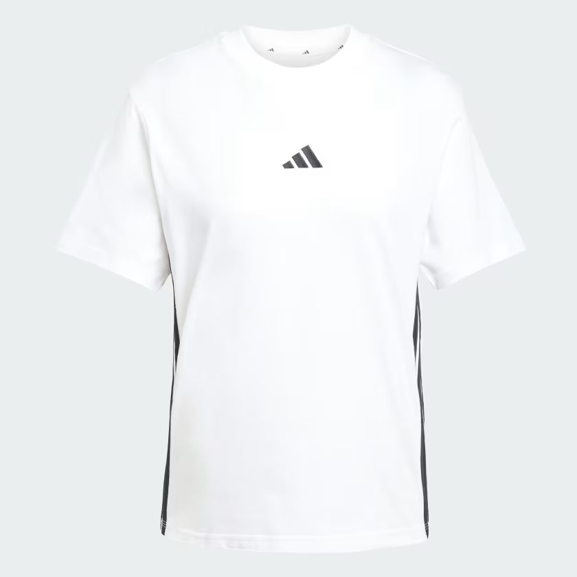 Camiseta Essentials Cotton 3 bandas Blanca