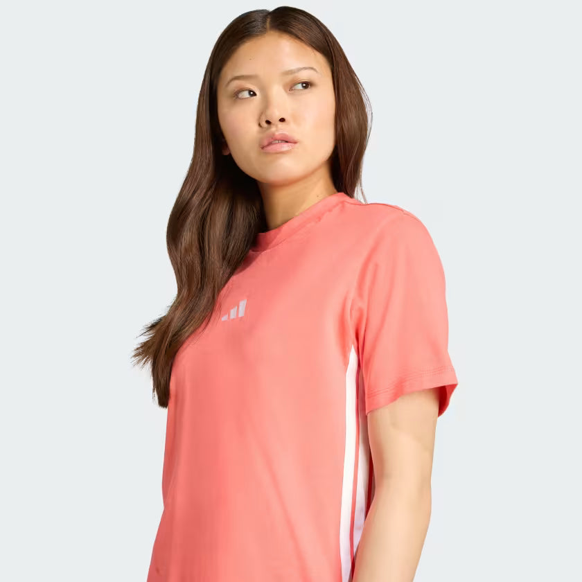 Camiseta Essentials Cotton 3 bandas Salmón