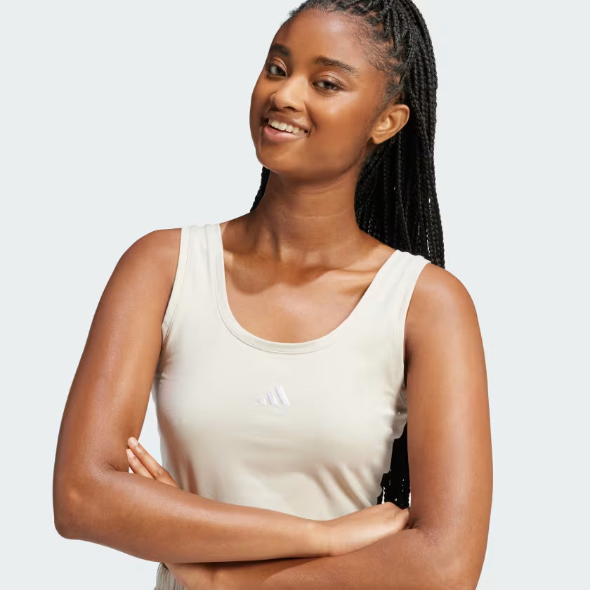 Camiseta de tirantes Essentials Small Logo Cotton Lifestyle Beige/White