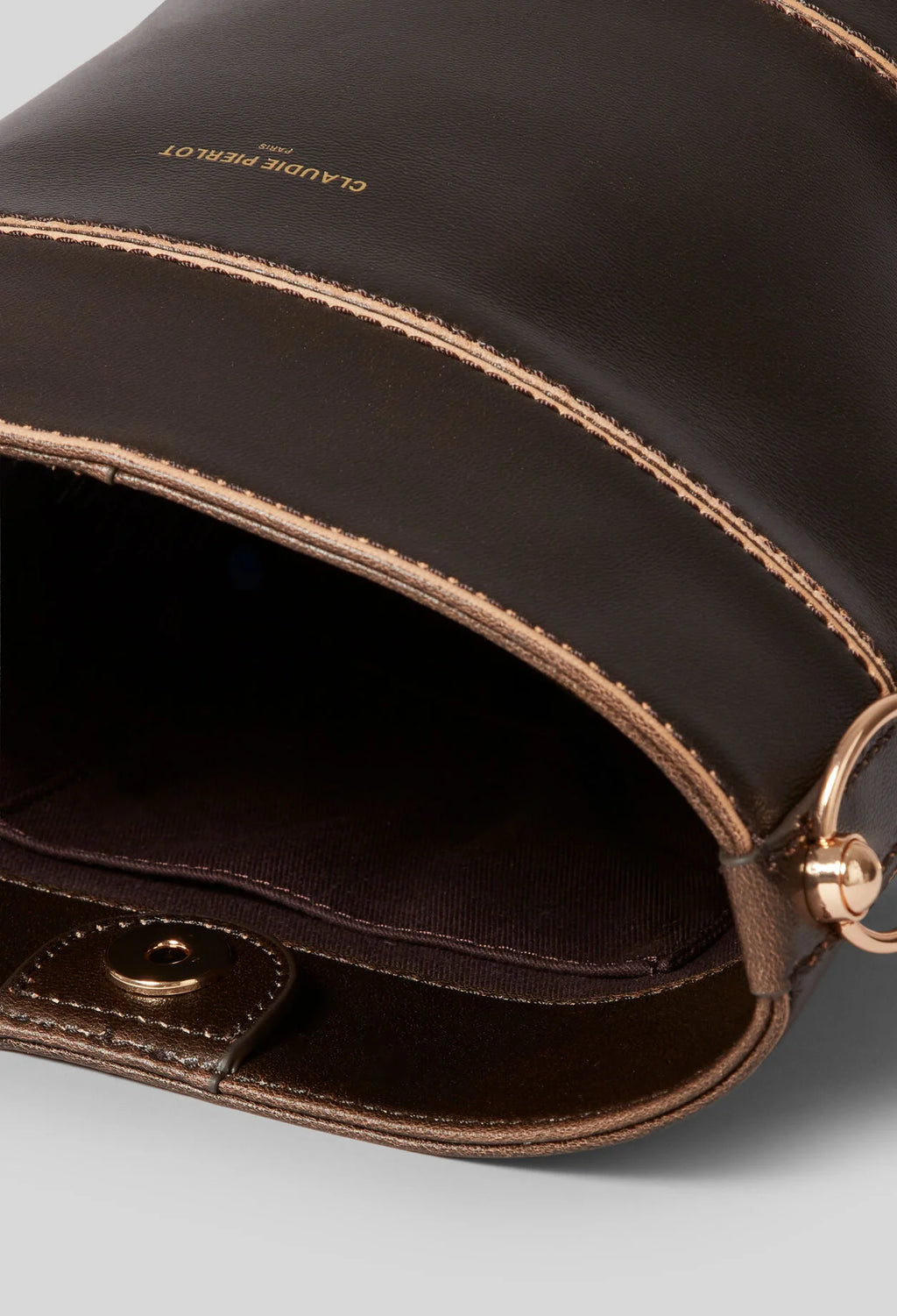 Bolso Bombonera Claudie Pierlot Solveig — Cuero Castaño