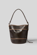 Bolso Bombonera Claudie Pierlot Solveig — Cuero Castaño
