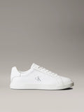 Zapatillas Calvin Klein Piel Logo Distintivo Triple Bright White