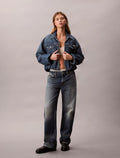 Chaqueta bubble vaquera holgada Calvin Klein azul medio