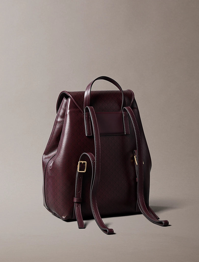 Calvin Klein EMBLEM FLAP BACKPACK - Mochila - fudge