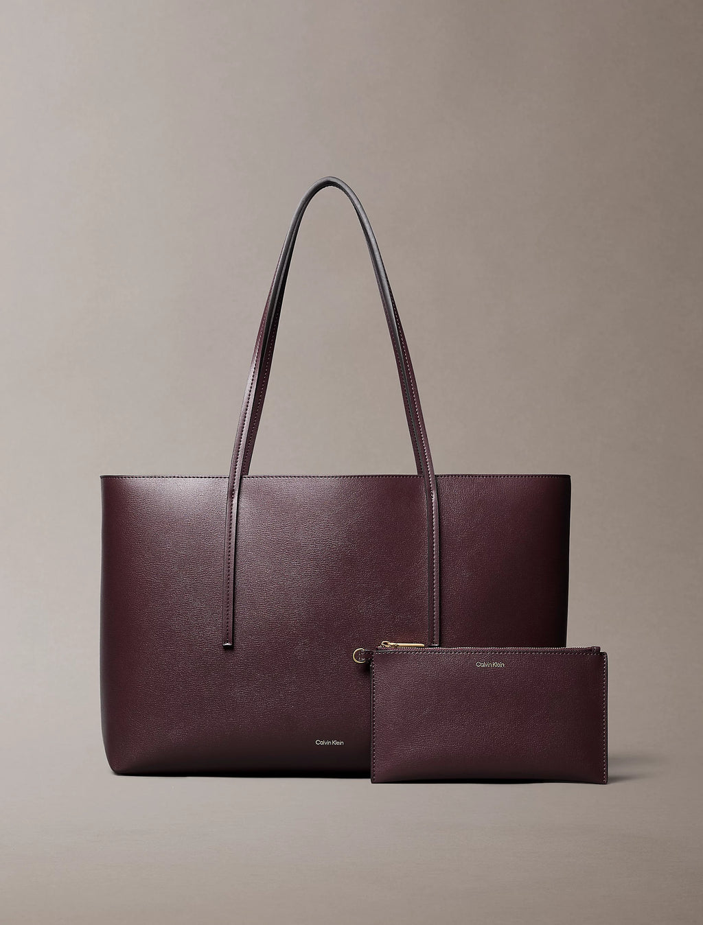 Bolso tote con logo en lámina metálica Fudge/Espresso