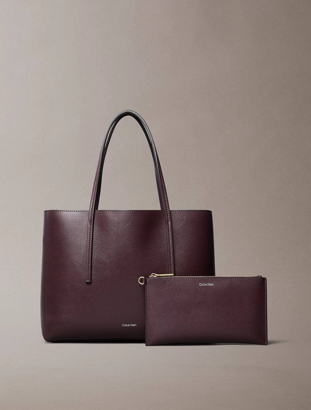 Bolso tote pequeño con logo en lámina metálica Fudge/Espresso